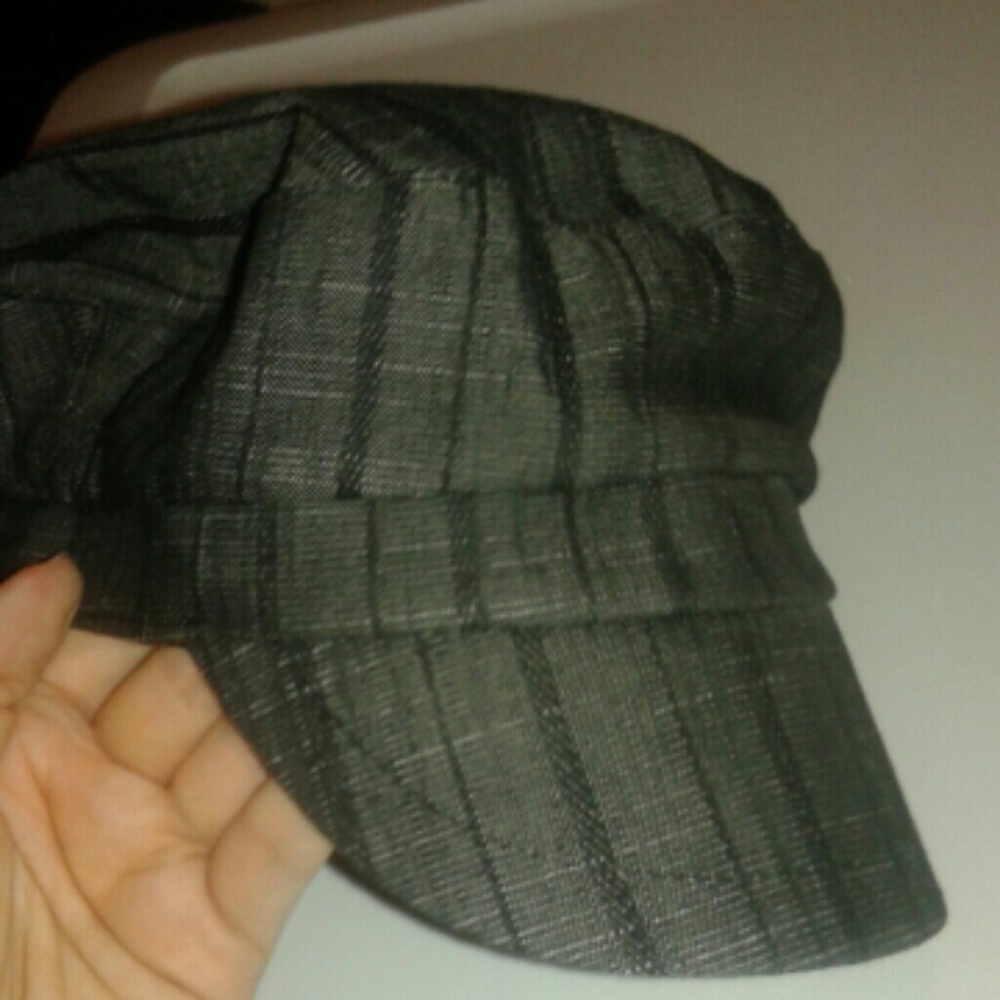 Black hipster girl hat / cap (womens) - vintage 90s Y2K preppy  newsboy